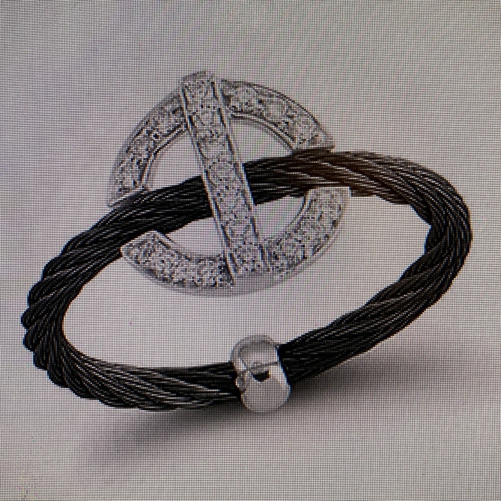 ALOR Black Cable Ring with Diamonds - Picture 7 of 7